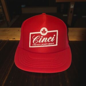 Vtg Cinci Cream Lager Snapback Trucker Hat
